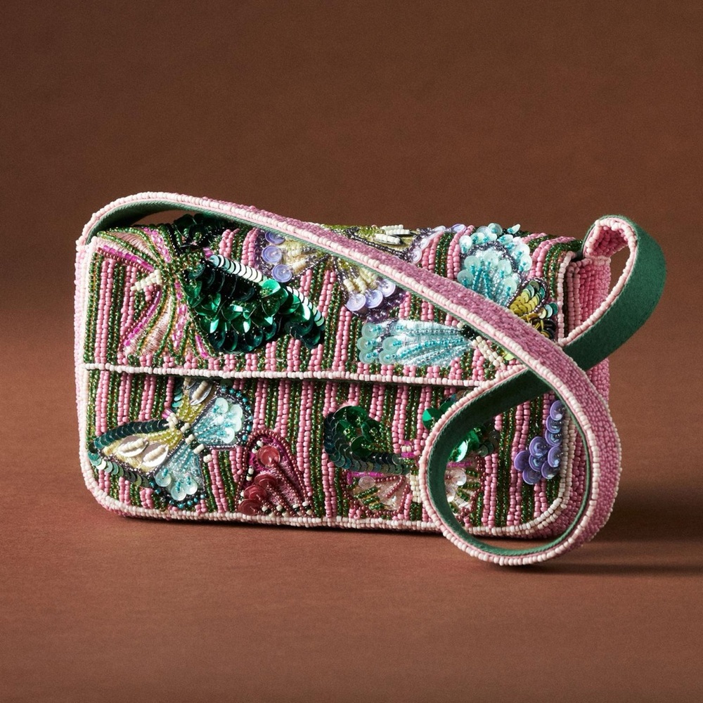 Anthropologie Fiona Beaded Bag: Butterfly Edition